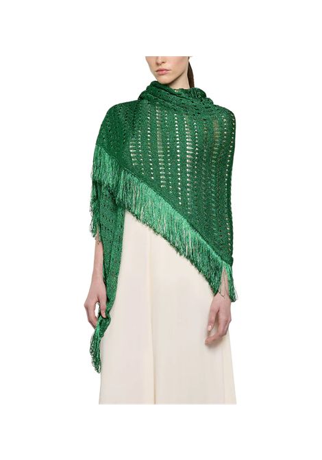Scialle Simona Corsellini donna SLO0401 Verde lurex traforato frange SIMONA CORSELLINI | Scialle | SLO04010723